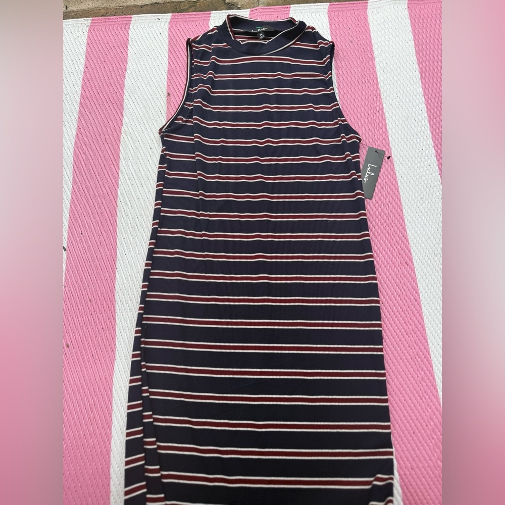 Lulu’s Women's Striped Sleeveless Dress - Black and White